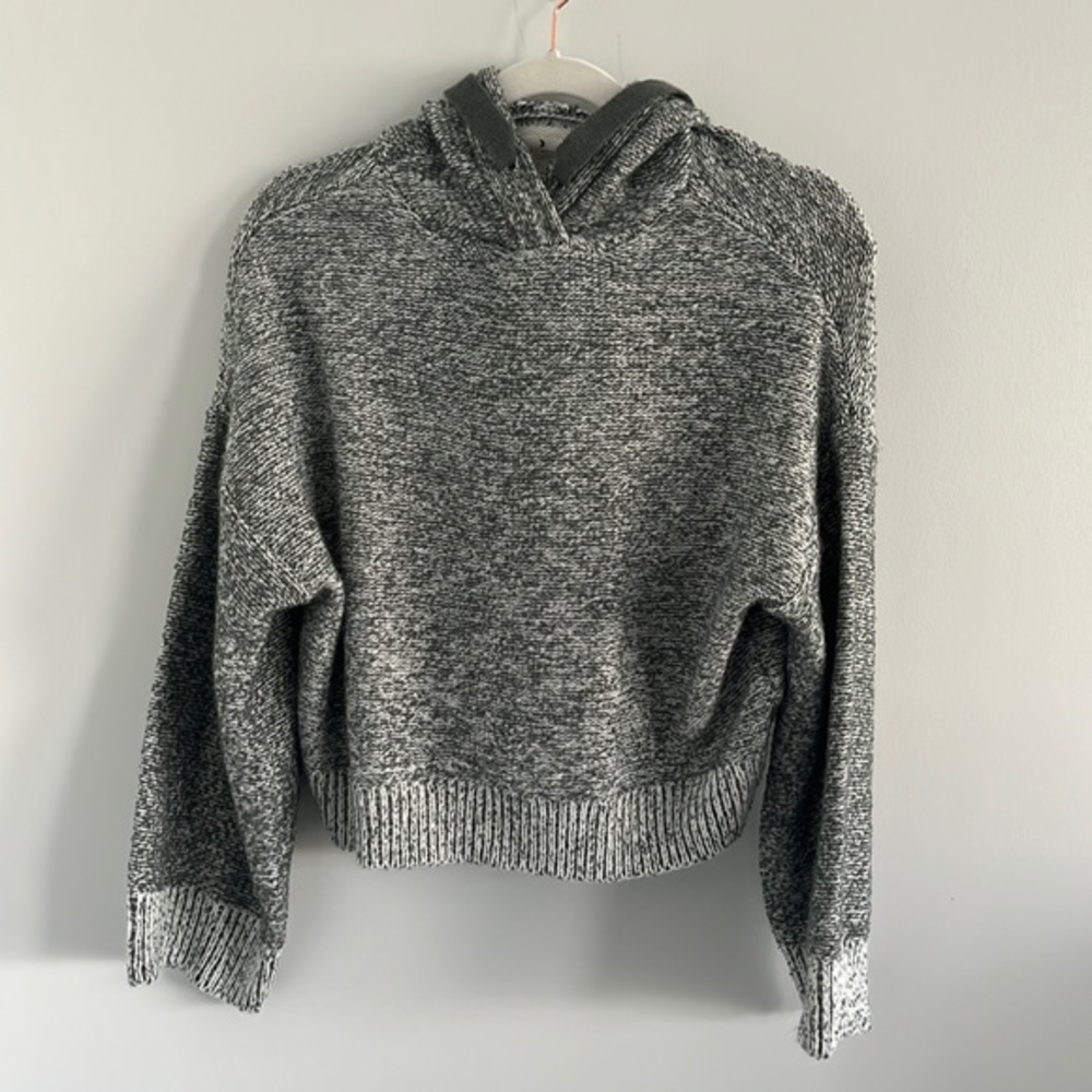 Ruby moon hoodie‎ waist high hoodie sweater grey and white